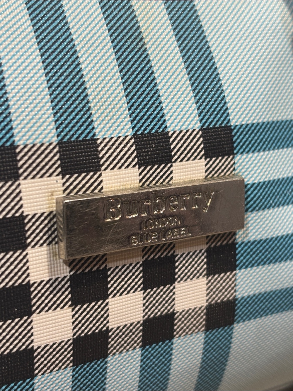 Rare! Burberry blue label mini top handle tartan plaid patent leather handle y2k - Picture 12 of 16